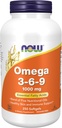 Now Foods Supplies, Omega 3-6-9 1000 mg 配以 Flax种子, Evening Primrose, Canola, Black Currant 和 南瓜种子油, 250 软胶