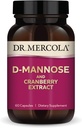 Dr. Mercola D-Mannose e Cranberry Extract, 30 Servings (60 Cápsulas), Suplemento dietético, Suporta Saúde Trato Urinário, Não-GMO