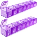 2 Pack Extra Didelis Savaitės Pil Organizatorius, BPA Nemokama Pil Box 7 Diena su XL Comdity žuvų aliejai, Kelionės draugiškas medicinos Organizatorius Pil Case Vitaminai, papildai