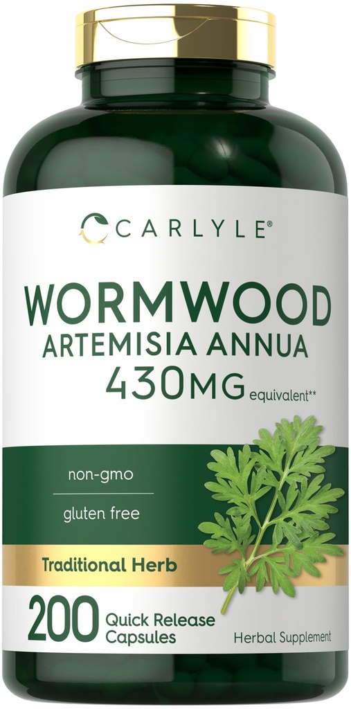 Carlyle Wormwood Capsules | Artemisia Annua Herb | 200 Count | Non-GMO & Gluten Free Supplement
