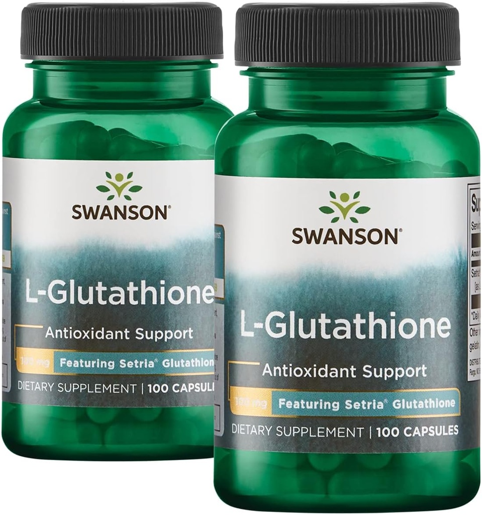 Swanson Amino Acid L-Glutatione 100 Milligrams 200 kapselia 2 pullot