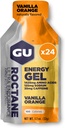 GU Energy Roctane Ultra Endurance Energy Gel, Vegan, Gluten-Free, Kosher 및 Dairy-Free On-The-Go Sports Nutrition for Running, Biking, 하이킹 또는 스키, 바닐라 오렌지 (24 Packets)