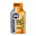 GU Energy Roctane Ultra Endurance Energy Gel, Vegan, Gluten-Free, Kosher, and Dairy-Free On-The-Go Sports Nutrition for Running, Biking, Hiking or Skiing, Vanilla Orange (24 Packets)