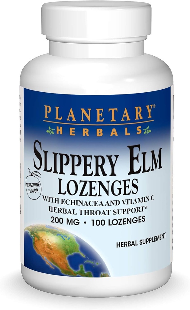 Ervas Planetárias Slippery Elm Lozenges, 100 Count