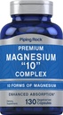 Pipling Rock Magnesium 10 ใน One Complex | 130 Capsules | Supplement for Men and Women solian, Not-GMO, Glute Free.