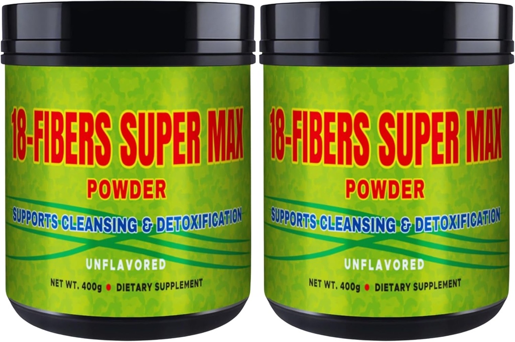 FIBRA 18 SuperMAX Powder (18 Fiber) - 400g - Dietary Supplement - Support Cleansing & Detoksifikasi, Unflagranted (2 Pack)