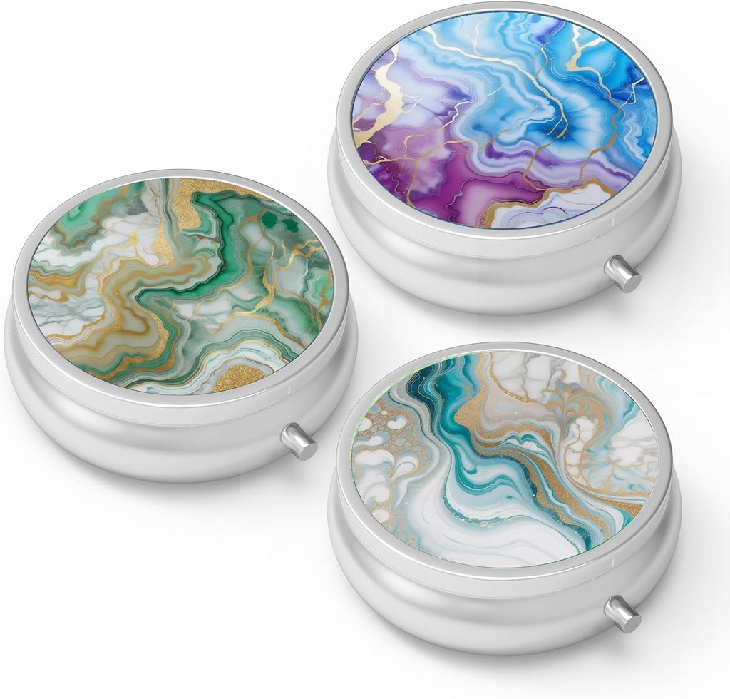 Pill Box 3 iecirknis mazpiltuve, Portable kabate vai Purse Pill organizētājs Pill konteineru turētājs turēt vitamīnus, zāles, zivju eļļa un papildinājumiem(3PCS)
