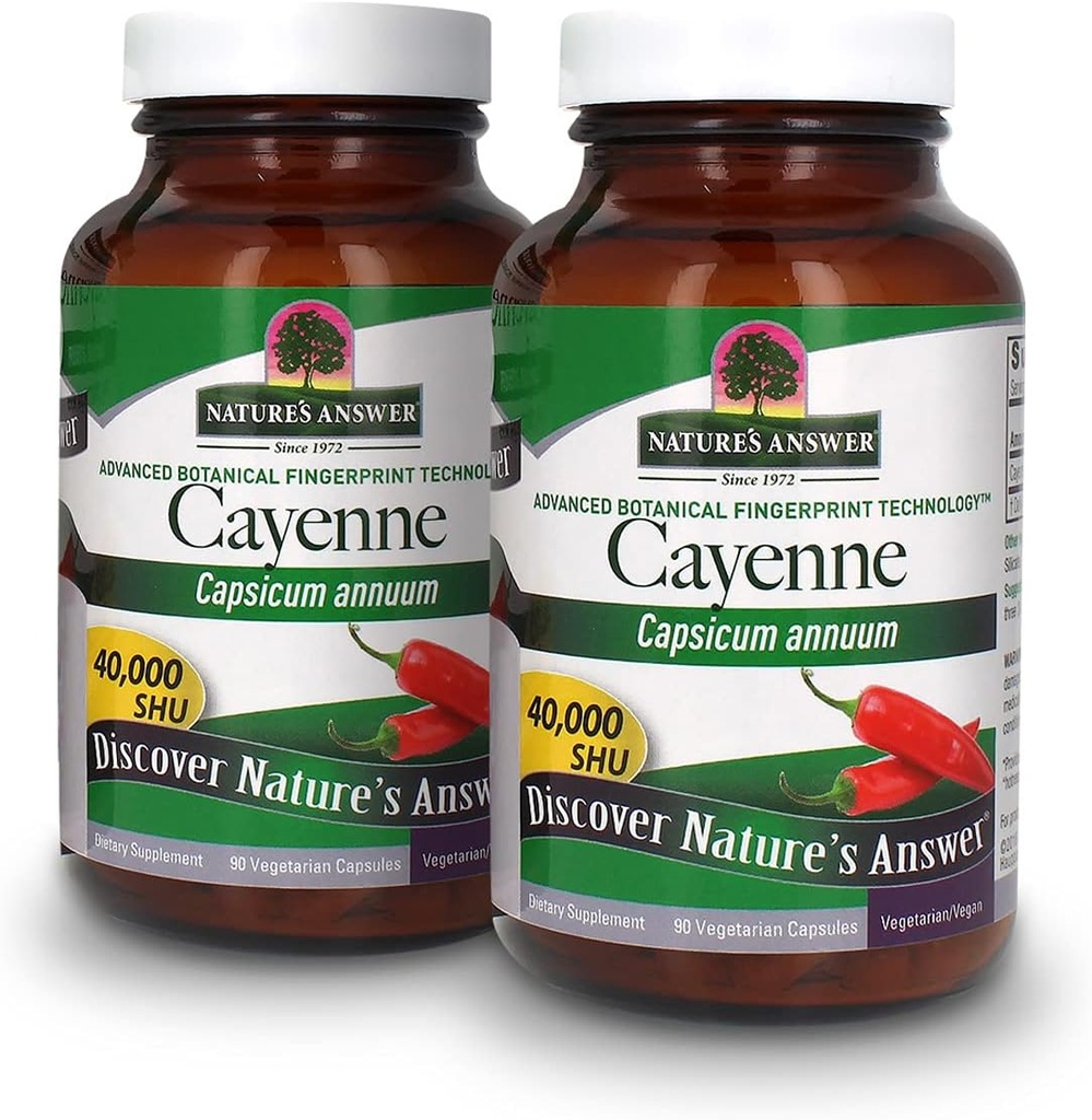 Nature's Answer Cayenne Pepper Powder Capsule Supplement, 90-Count 