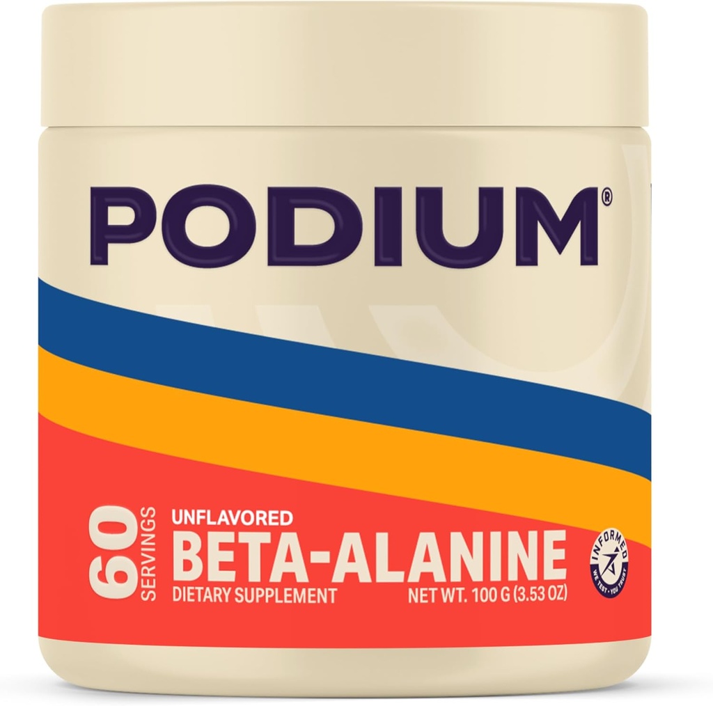 Nutrição de Podium, Solos □ Beta Alanine, 60 Servings, Sem sabor, Melhor desempenho atlético
