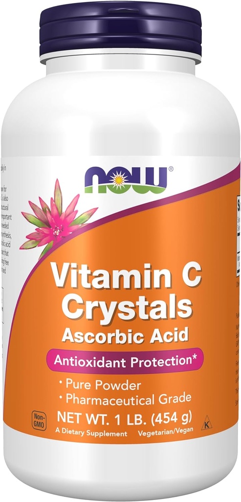Suplementos Now, Cristais de vitamina C (ácido ascórbico), Protección Antioxidante*, 1-Pound