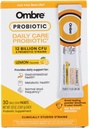Ombre Daily Care Probiotic Powder - Prebióticos e Probióticos para mulleres, homes e nenos - po disolvido rápido promove saúde Digestiva e benestar global - 12 Billion CFU - Lemon Flavor, 30 Packets