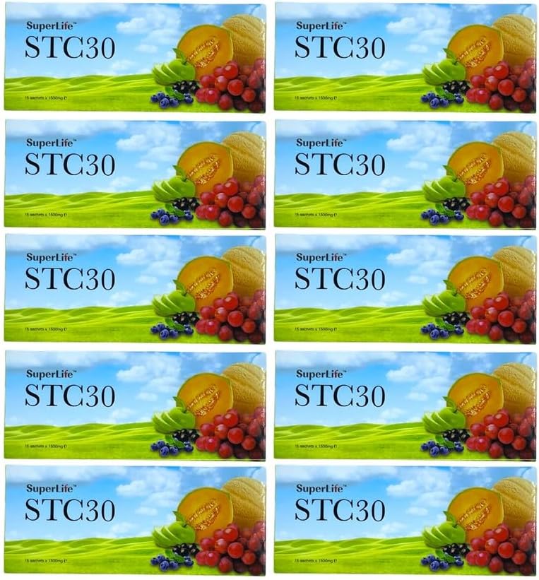 Superlife 10 Packs STC30 Stem Cell Anti Aging Reduce Wrinkles Pimples Fine Lines Texture Superlifeworld (15 Sachets/Pack)