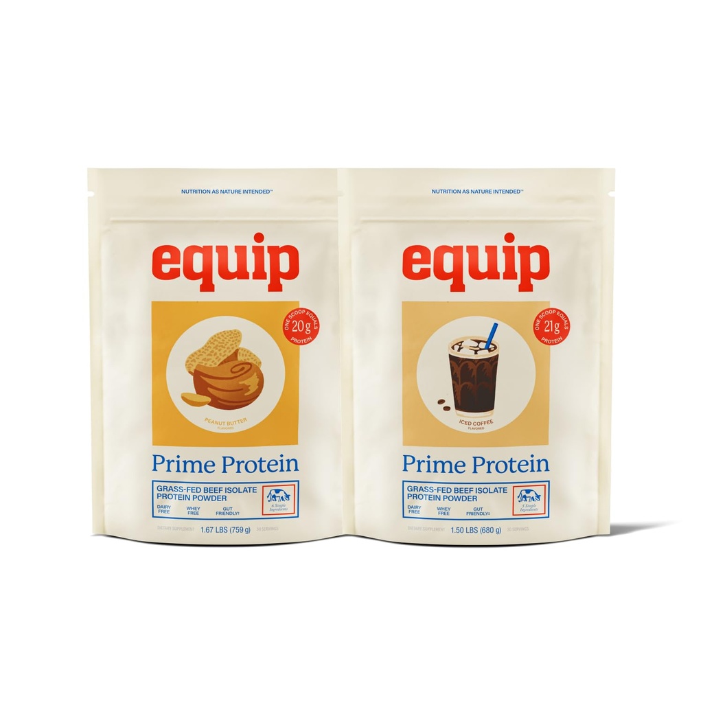 Equip Foods Prime Protein Powder Peanut Butter & Prime Protein Powder Iced Coffee