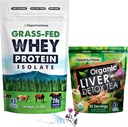 Opportuniteas Grass Fed Unlavored Whey Protein & черния дроб Detox Matcha Tea - Подкрепете мускулите си, докато почиствате черния си дроб - Bundle