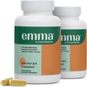 Emma Gut Zdraví - 2 Pack - Plyn a nafouknutí Relief, Zácpa, Leaky Gut Opravy - Gut Cleanse & Obnovit Digestion - Regulovat Bowel Hnutí. Probiotika a laxativní alternativa, 120 tobolek