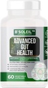 B’SoleilTM Advanced Gut Health Probiotic - Pre, Pro & Post Biotics - Natural Gastrointestinal Support - 60 cápsulas vegetales - Gluten Free, Vegan " Non-GMO Genuine Health Probiotics - 25 billion CFU