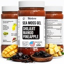 Biolore Sea Moss Gel Superfood – Shilajit Mango Pineapple, 16 oz | 2-Week Supply | Wildcrafted Sea Moss Jelly with Minerals & Electrolytes, Vegan, Made in USA