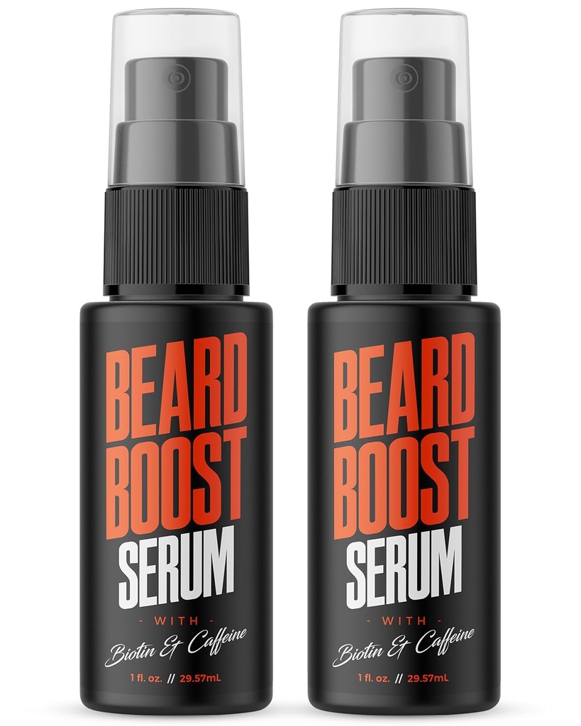 야생 Willies Beard Growth Serum (2-Pack) - 건강에 대한 Biotin & Caffeine, 더 두꺼운 & Fuller-Looking Mustache - 매일 Grooming Routine Nourishes & Hydrates Mens Facial Hair