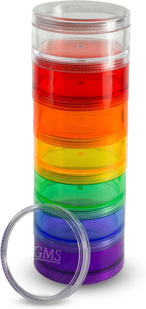 7 Günlük Tıp Pill Organizer - Evlenebilir Pill Box - Fits Small & Large Tabletler & Vitamin Supplements - Daily Medicine Organized in One Place - Large - Rainbow