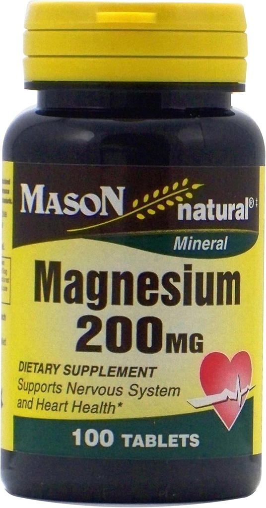 Masonu vitamīni Magnijs 200 mg tabletes,100 Skaits
