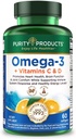Zuiverheidsproducten - Omega-3 Plus Vitamine C & D, 60 softgels