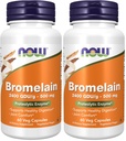 NOW Foods Supplements, Bromelain (Natural Proteolytic Enzyme) 2,400 GDU/g - 500 mg, Natural Proteolytic Enzyme*, 60 Veg Capsules (Pack of 2)