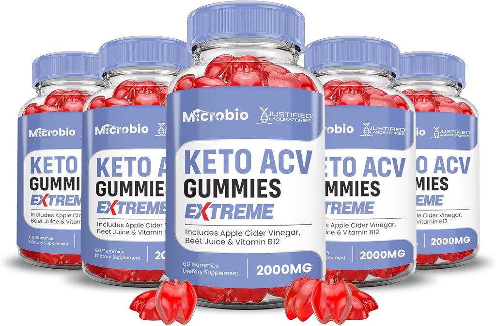(5包) Microbio Keto ACV Gummys Extreme 2000MG Micro Bio Keto Gummys 苹果 苹果 苹果 苹果 醋 配以石榴 甜菜 果汁 粉 B12 Vegan Non GMO 300 Gummys 配制.