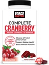 FORCE FACTOR Cranberry Minkšti sūriai, Spanguolių papildas su D Manozės ir gervuogių ekstraktu, skirtas paremti šlapimo takų ir šlapimo Tract Health moterims, Veganas, Saldžių spanguolių skonio, 60 Minkšti sūriai