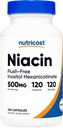 Nutricost Niacin (Flush-Free) Inositol Hexanicotinat 500mg, 120 Kapseln, Vitamin B3