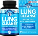 Lung Support Supplement - Cápsulas naturais para Lung Cleanse e Detox - Made in USA - Sistema respiratório; Mucus Clear - Vegan Suplemento para Lung Detox; Suporte respiratório - 60 Cápsulas