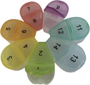 14 Day/2 Teden tablete Organizator - Flower Shaped Weekly Pill Box s 14 Kompartmenti (1-14 Numbered) 