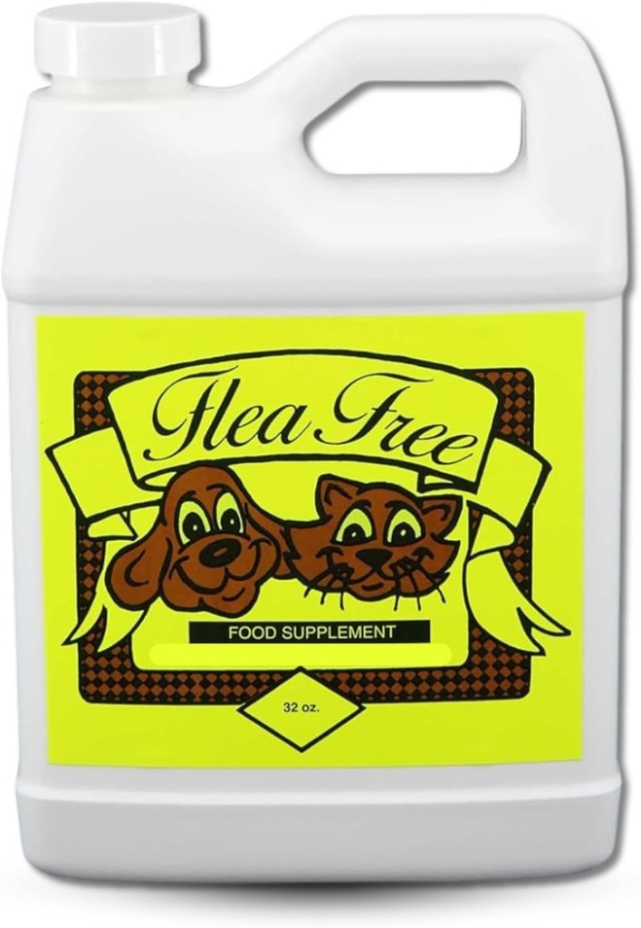 Flea Free Pure Organic Food supplement - Anti-Flea Formula Dog Vitamins - Dog Vitamins and supplements - Dog Multivitamin to Avoid blood-Feeding Insects - Multivitamin for Dogs Chemical-Free (32 oz)