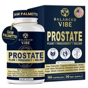 Balanced Vibe 11-in-1 Prostate Supplement for Men with Saw Palmetto, Pygeum, Beta-Sitosterol & Pumpkin Seed, Supports Prostate Health, Urinary Flow & Bladder Comfort, Vegan, GMO Free, 90 Capsules