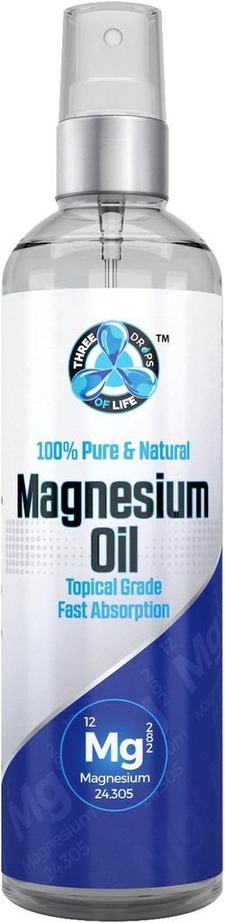 Puhdas magnesiumöljyruisku - Suuri 8 fl oz, USP Grade, Pure 100% All Natural, Sourced suoraan Zechstein Seabed Alankomaissa, Ei Lisätyt mineraalit, Virallinen jakelija Zechstein Inside