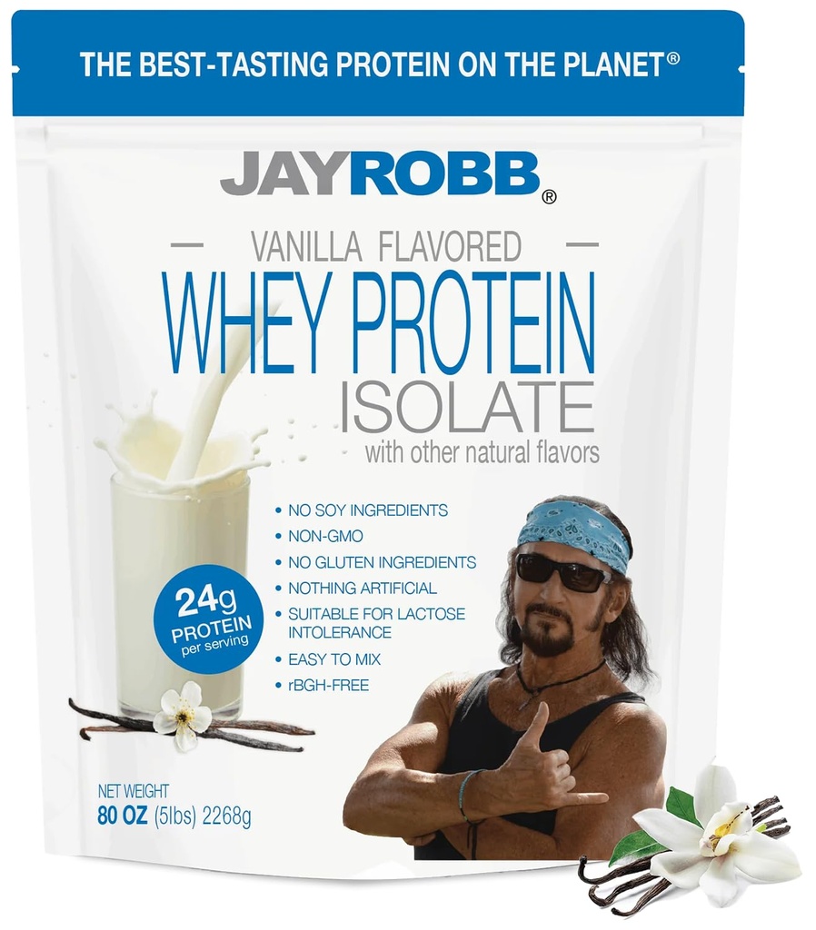 JAYROBB Whey Protein (5 Pound, Vanilla)