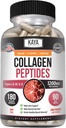 Kaya Naturals Multi Collagen Peptides Komplexpulver för kvinnor och män, Typ I, II, III, V & X | 180 grevekapslar