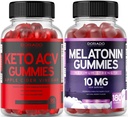 Keto ACV Gummies Avansate de pierdere in greutate (90 Count) - Suport Digestia sanatoasa & Metabolism - Melatonina pentru adulti (180 Conte) - Dizolvare rapida Melatonina 20mg Gummies - Non OMG, Vegan & SUA Made