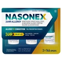 Nasonex 24HR Allergy Nasal Spray, Non-Drowsy, Scent-Free Mist,Allergy Symptoms + Nasal Congestion, Full Prescription Strength, 120 Sprays (3 Pack)