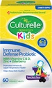 Culturelle Immune Defense Probiotico con Vitamina C, Vitamina D e Zinco + Elderberry, Non OGM, 4-in-1 Supporto Immune per Bambini Età 3+*, Miscelato Berry Chewables, 60 Conte