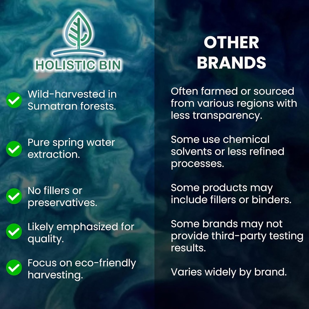 Holistischer Bin Tongkat Ali Extrakt Pulver – Premium Longjack aus Sumatran Forests – Kräuter – keine Füllstoffe oder Konservierungsstoffe – 50 Gramm