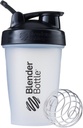 BlenderBattle Classic Shaker Bottle Perfect voor eiwitshakes en pre-workout, 20-ounce, helder/zwart