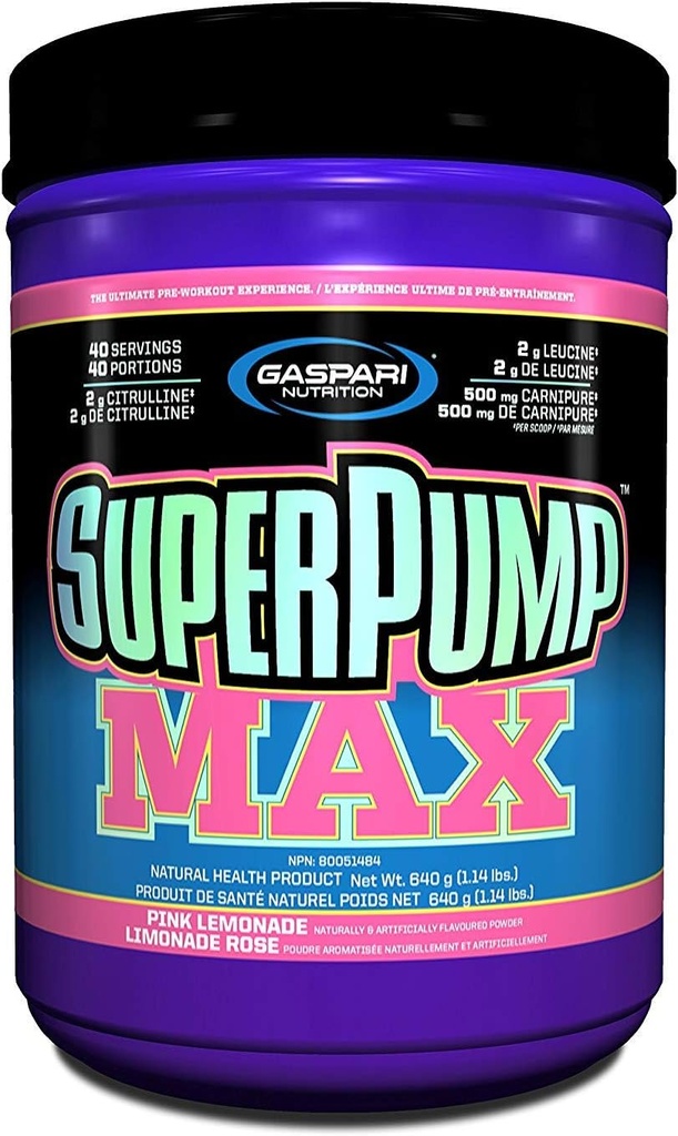 Gaspari Nutrition Superpump Max, Limonada Rosa, 1,41- Libras