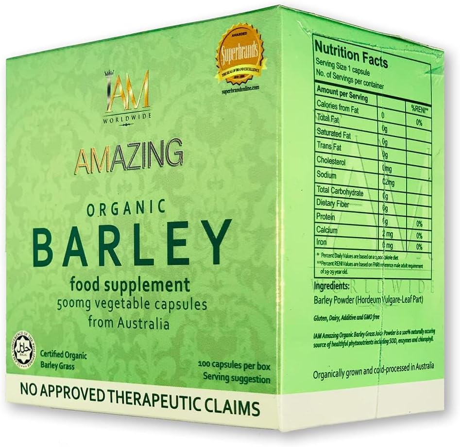 IAM WorldWIDE Amazing Organic Barley Capsule din Australia 100 Capsule x 500 mg