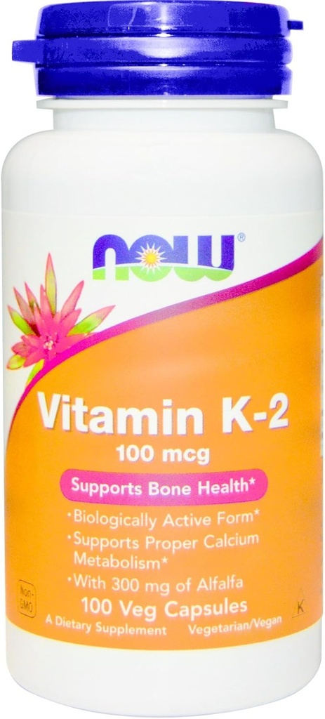 Nu livsmedel Vitamin K-2,100mcg, 100 caps (Pack of 2)