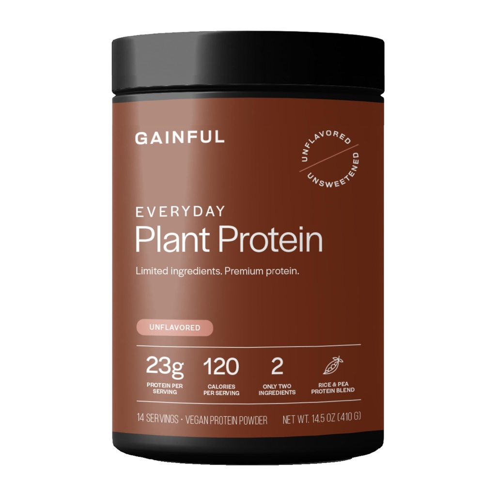 Gainful Everyday Plant Protein Powder, 23g Plant Protein per Serving, Unflavored, Supports Strength, Recovery, and Balanced Nutrition, Vegan, Gut Friendly, No Artificial Ingredients, 14 Servings