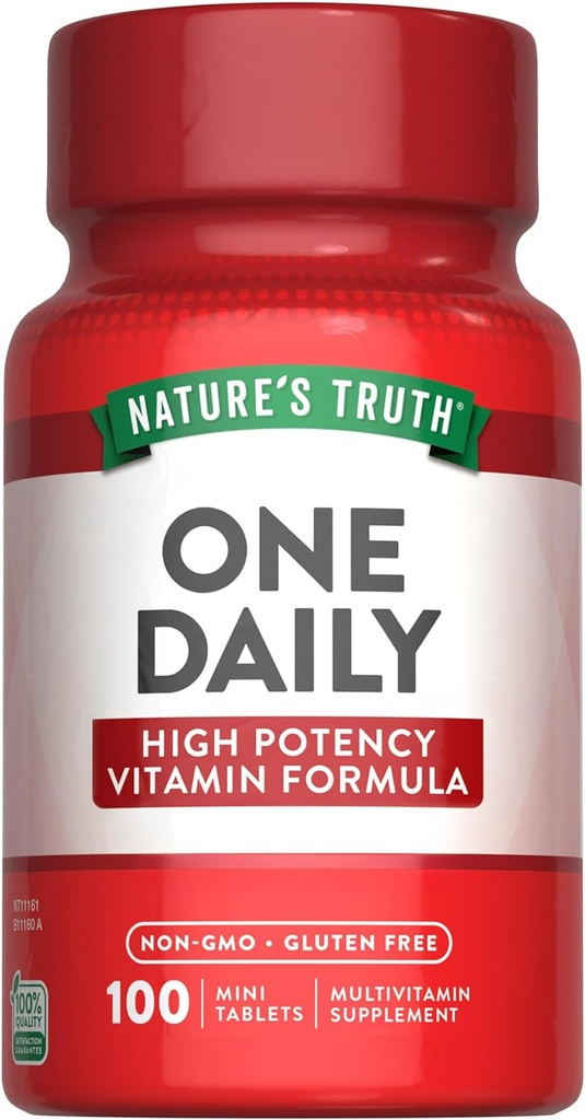 Nature 's Truth One Daily Multivitamin 124; 100 Mini tablety 124; pro muže a ženy 124; Non-GMO & gluten zdarma dodatek