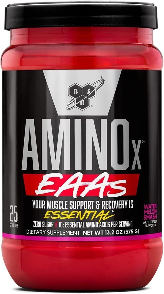 BSN Amino X EAA, Muscle Recovery & Endurance, 10g Essential Amino Acids, 5g BCAA, Zero Sugar, Caffeine Free, Meloun Splash, 13.2oz, 25 Servings