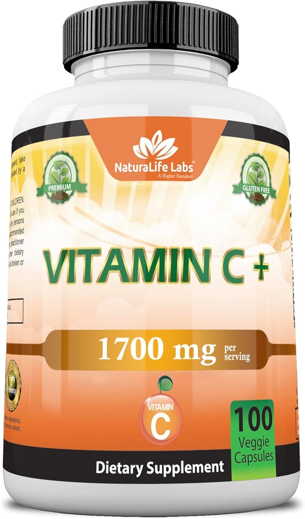 NaturaLife Labs Vitamina C cu vitamina D3, zinc, elderberry & ghimbir rădăcină 