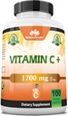 NaturaLife Labs Vitamin C z vitaminom D3, cink, Bezgove jagode in ingver Root – 1700 mg na serviranje – 100 kapsul, vegan, ne-GMO, gluten prost