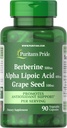 Puritan's Pride Berberine, Alpha Lipoic Acid & Grape Seed, fördert Antioxidans Support, 90 Gemüsekapseln
